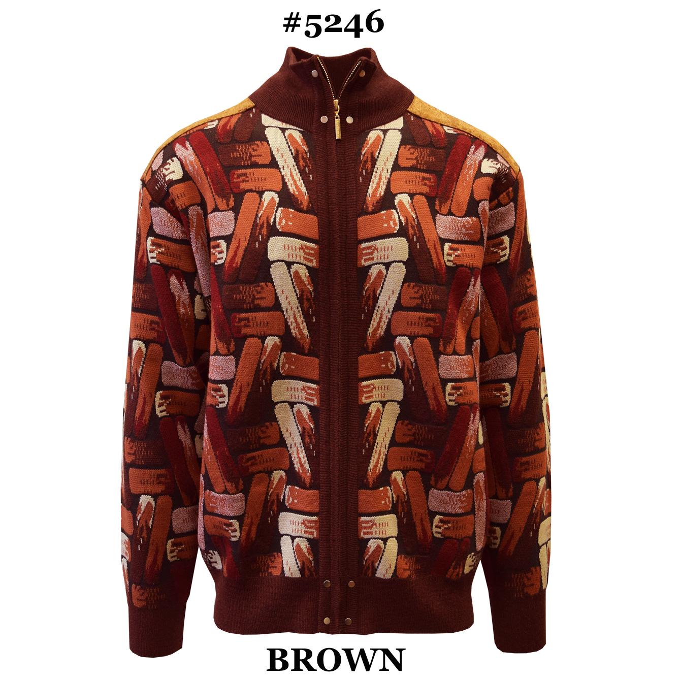 Silversilk Dark Rust / Orange / Brown Zip-Up Sweater / Velvet Elbow ...
