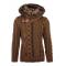 LCR Camel / Brown Zip-Up Faux Fur Lined Modern Fit Wool Blend Hooded Sweater 5555