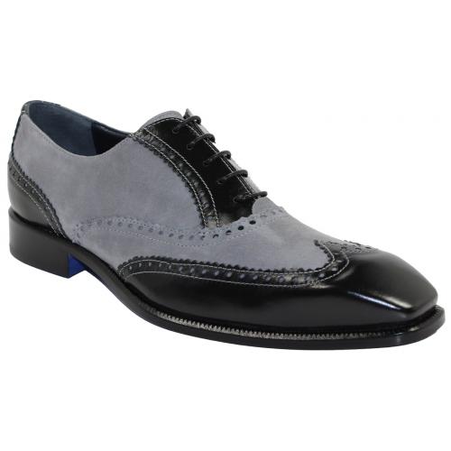 Emilio Franco "Antonio" Black / Grey Genuine Calfskin / Suede Lace-up Shoes.