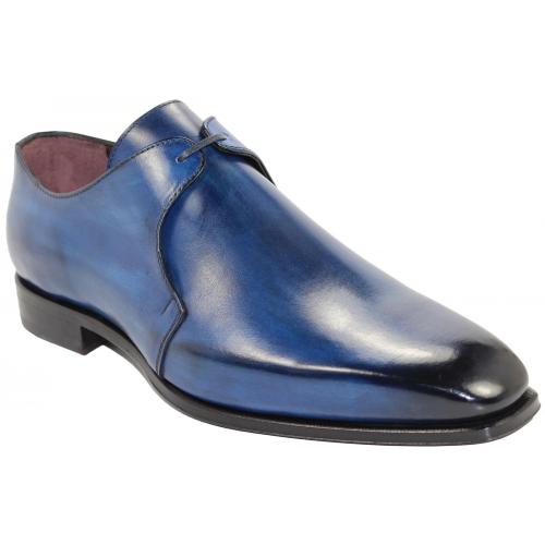 Emilio Franco "Andrea" Blue Genuine Calf Leather Shoes.