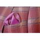 Extrema Rose Pink / Mauve / Plum Plaid Super 150's Wool Vested Wide Leg Suit D5068/1A