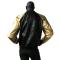 G-Gator Black / Gold Genuine Lamb Skin Baseball Jacket With Stripes 1095.