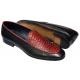 Duca 5009 Black / Red Anaconda Embossed Italian Calfskin Loafers