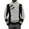 Barabas Black / Off-White Pull-Over Buckled Shawl Collar Modern Fit Sweater W123