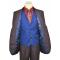 Steve Harvey Rust / Royal Blue / Navy Plaid Rayon Blend Vested Classic Fit Suit 218856SHS