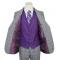 Steve Harvey Grey / Purple / Black / White Plaid Rayon Blend Vested Classic Fit Suit 118719SHS