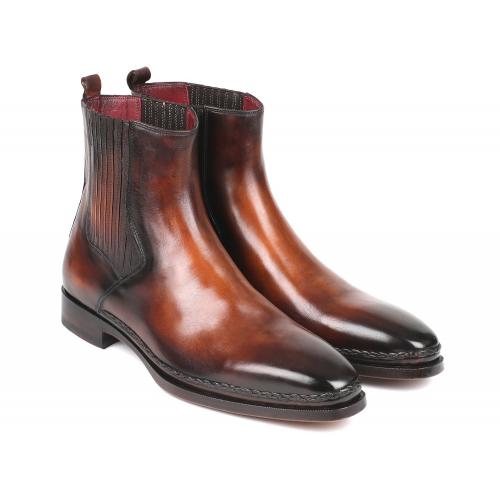 Paul Parkman ''BT57-BRW'' Burnished Brown Genuine calfskin leather Chelsea Boots .