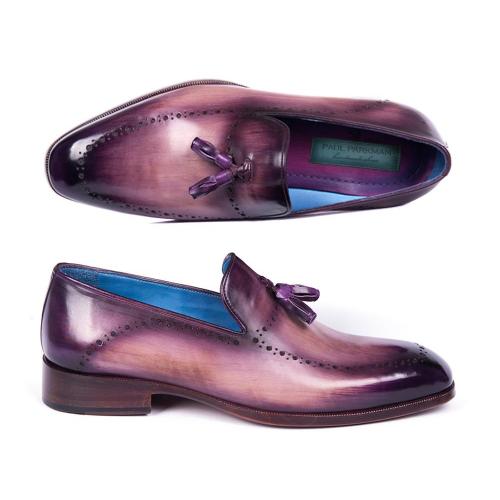 Paul Parkman ''66T80-PRP'' Purple Genuine Leather With Tassel Loafers .