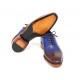 Paul Parkman ''81BLU57'' Welted Blue & Brown Genuine Leather Wingtip Oxford Goodyear Shoes .