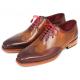 Paul Parkman ''81BRW74'' Brown & Camel Genuine Leather Wingtip Oxford Goodyear Welted Shoes.