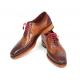 Paul Parkman ''81BRW74'' Brown & Camel Genuine Leather Wingtip Oxford Goodyear Welted Shoes.