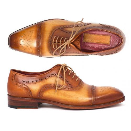 Paul Parkman ''024-TAN'' Tan Genuine leather Captoe Style Oxford Shoes.