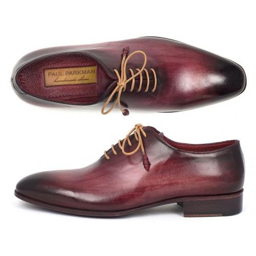 Paul Parkman ''DS65BUR'' Burgundy Genuine Leather Wholecut Plain Toe Oxfords Shoes.