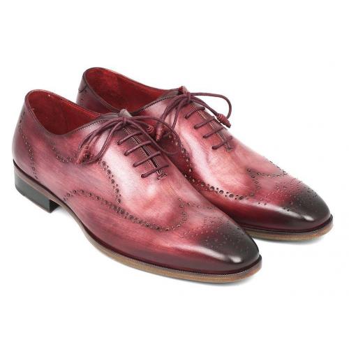Paul Parkman ''741-BUR'' Burgundy Genuine Calfskin Leather Wintip Oxfords Shoes .