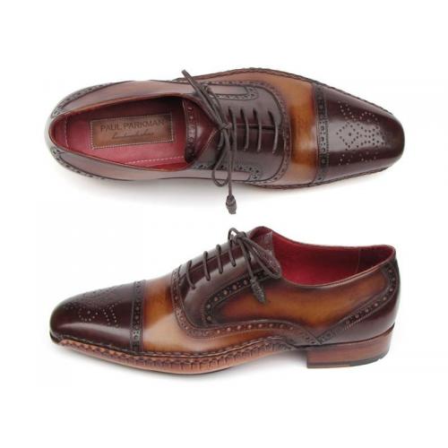 Paul Parkman ''5032-BRW'' Brown  Genuine Leather Captoe Oxford Shoes.