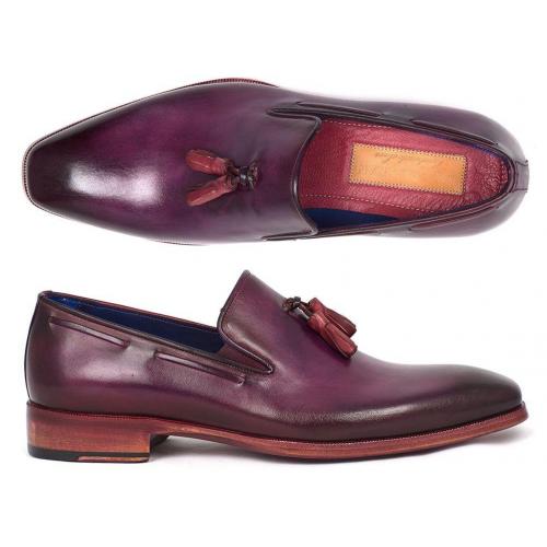 Paul Parkman ''5141PRP'' Purple Genuine Leather Tassel Loafer.