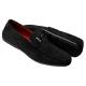 Tayno "Merly" Black Vegan Suede Moc Toe Bit Strap Driving Loafers