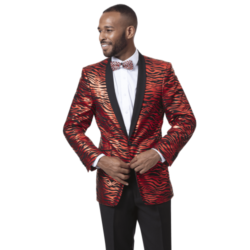 E. J. Samuel Red / Black  Fashion Suit M2705