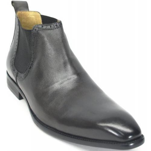 Carrucci Grey Genuine Burnished Leather Chelsea Boots KB478-11