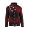 LCR Burgundy / Black Button-Up Modern Fit Wool Blend Shawl Collar Cardigan Sweater 5740