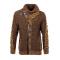 LCR Camel / Brown Classic Fit Wool Blend Shawl Collar Zip-Up Cardigan Sweater 5565C
