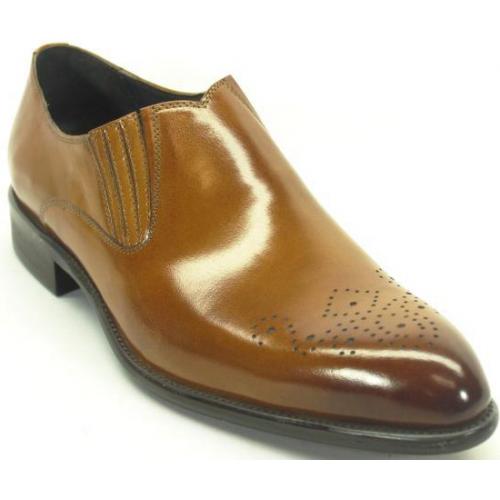 Carrucci Cognac Genuine Leather Loafer Shoes KS479-609.
