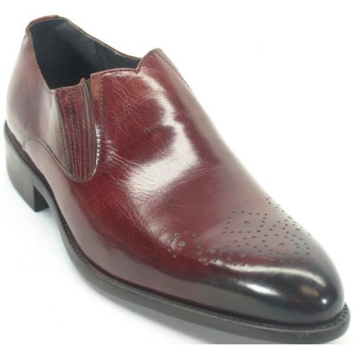 Carrucci Burgundy Genuine Leather Loafer Shoes KS479-609.