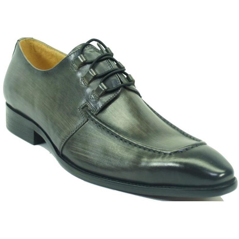 Carrucci Grey Genuine Leather Hand Paint Lace-up Shoes KS503-46. - $129 ...