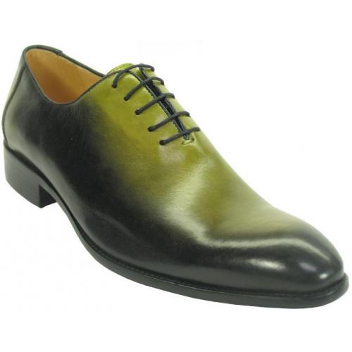 Carrucci Green Genuine Leather Wholecut Lace-up Shoes KS505-47.