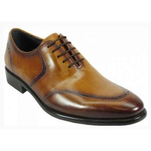 Carrucci Genuine Leather Wingtip Oxford Lace-Up Shoes KS886-15.