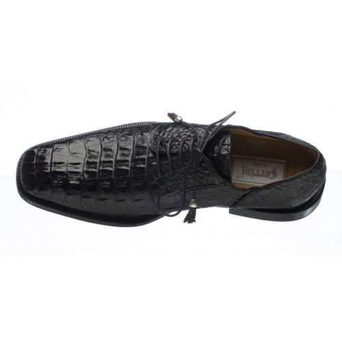 Ferrini 226 Black Cherry Genuine Hornback Alligator Shoes.