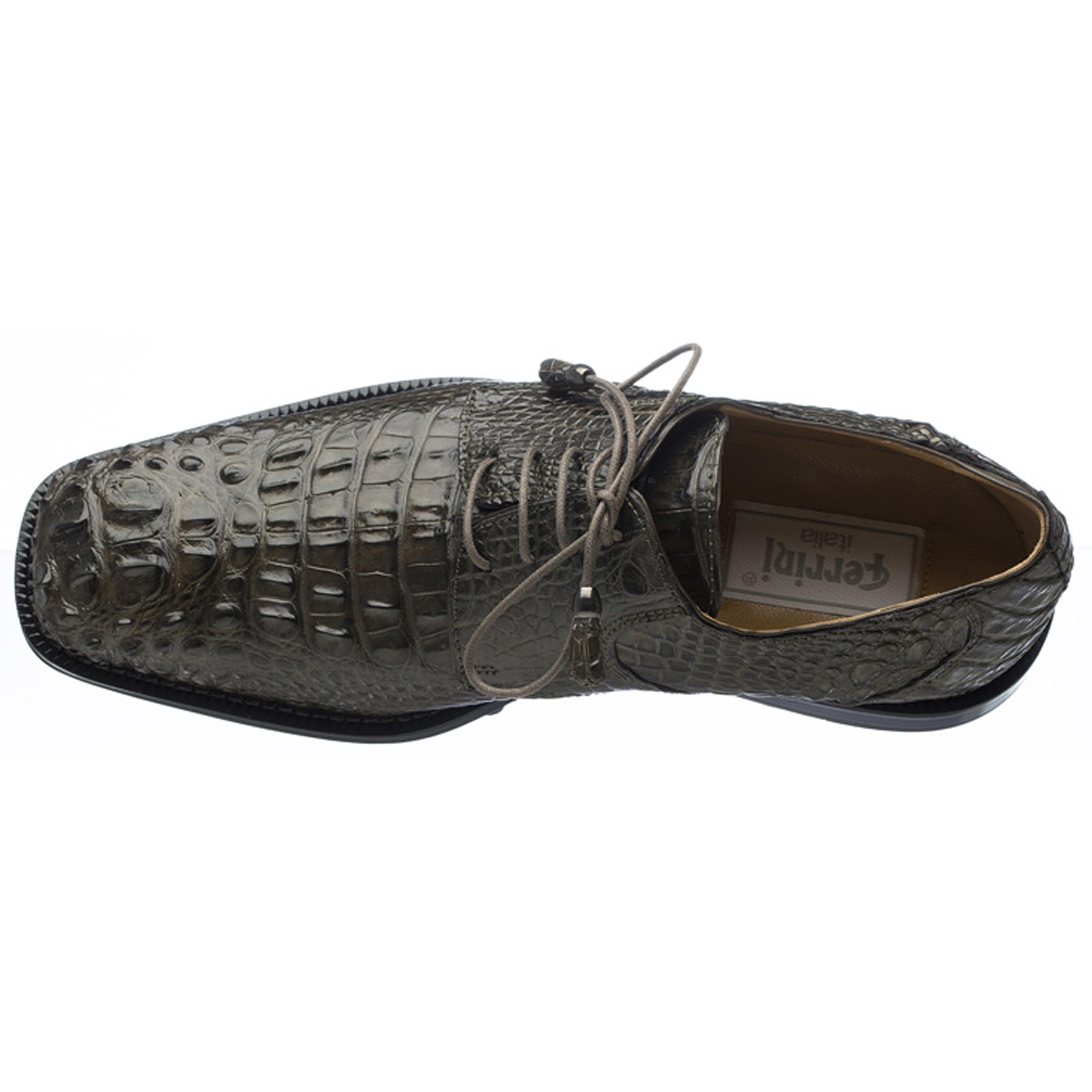 Men's Ferrini Brand Shoe Men's Burgundy Color Alligator Shoe