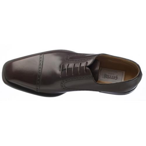 Ferrini 3922 Brown Genuine French Calf Cape-Toe Shoes.