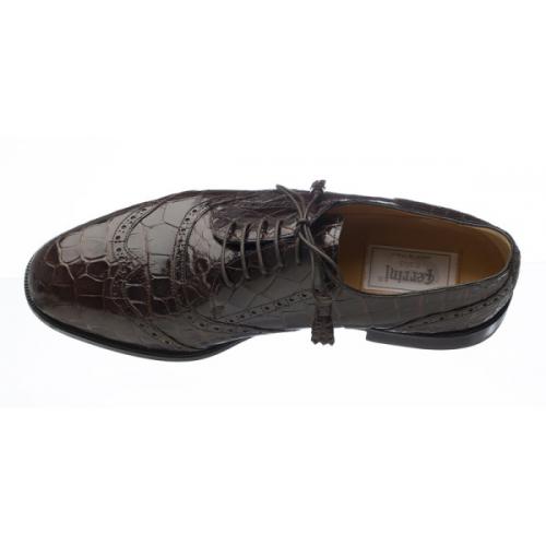 Ferrini 3673 Chocolate Genuine Alligator Shoes.