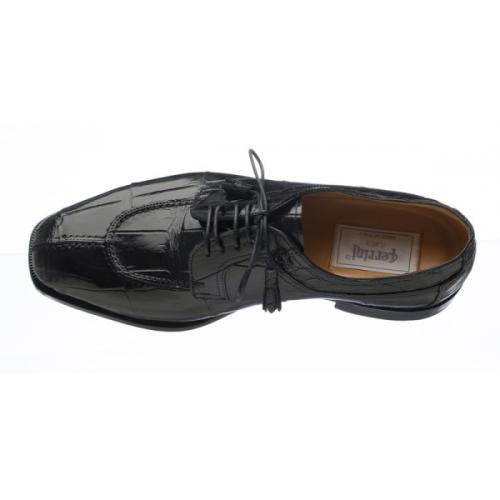 Ferrini 3520 Black Genuine Alligator Shoes.
