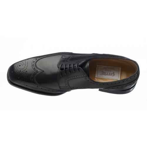 Ferrini 3704 / 160 Black Genuine French Calf Leather Shoes.