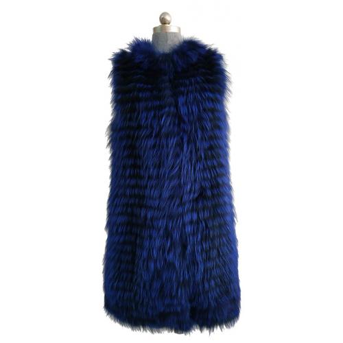 Winter Fur Ladies Blue Genuine Fox Fur Vest 18V08RB.