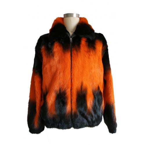Winter Fur Orange Genuine Mink Full Skin Degrade Jacket M59RO1ORT.