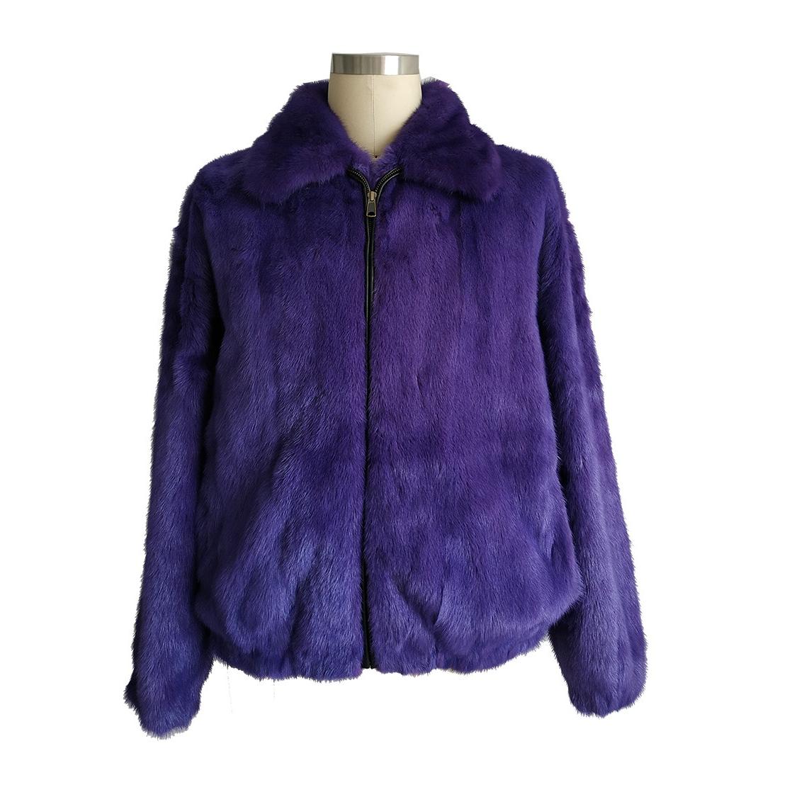 Winter Fur Purple Genuine Mink Full Skin Jacket M59RO1PP. - $3,749.90 ...