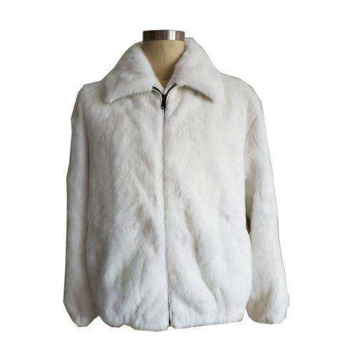 Winter Fur White Genuine Mink Full Skin Jacket M59RO1WT.