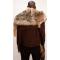 G-Gator Brown Genuine Leather / Suede / Coyote Fur Motorcycle Jacket With Fringes 3060.