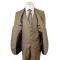 I-Deal By Zanetti Taupe Sharkskin Super 120's Wool Vested Slim Fit Suit R14
