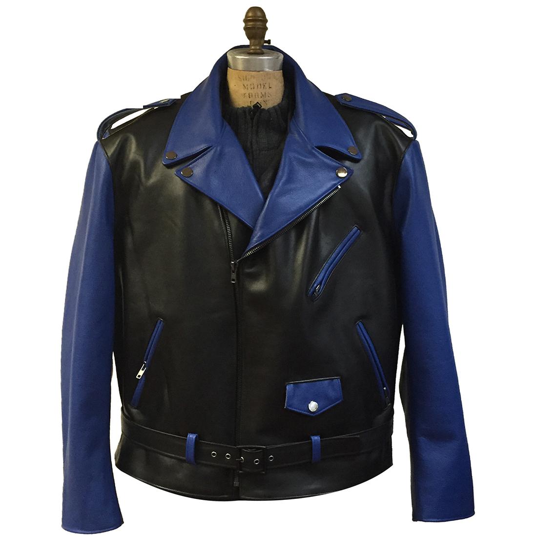 G-Gator Royal Blue / Black Genuine Lambskin Leather Motorcycle Jacket ...