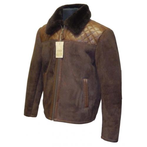 G-Gator Genuine Suede / Sheepskin Quilted Leather / Shearling Fur Collar Aviator Jacket 4200/1.