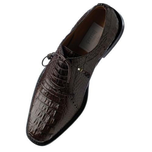 Ferrini 227 Chocolate Genuine Hornback Alligator Lace Up Shoes.