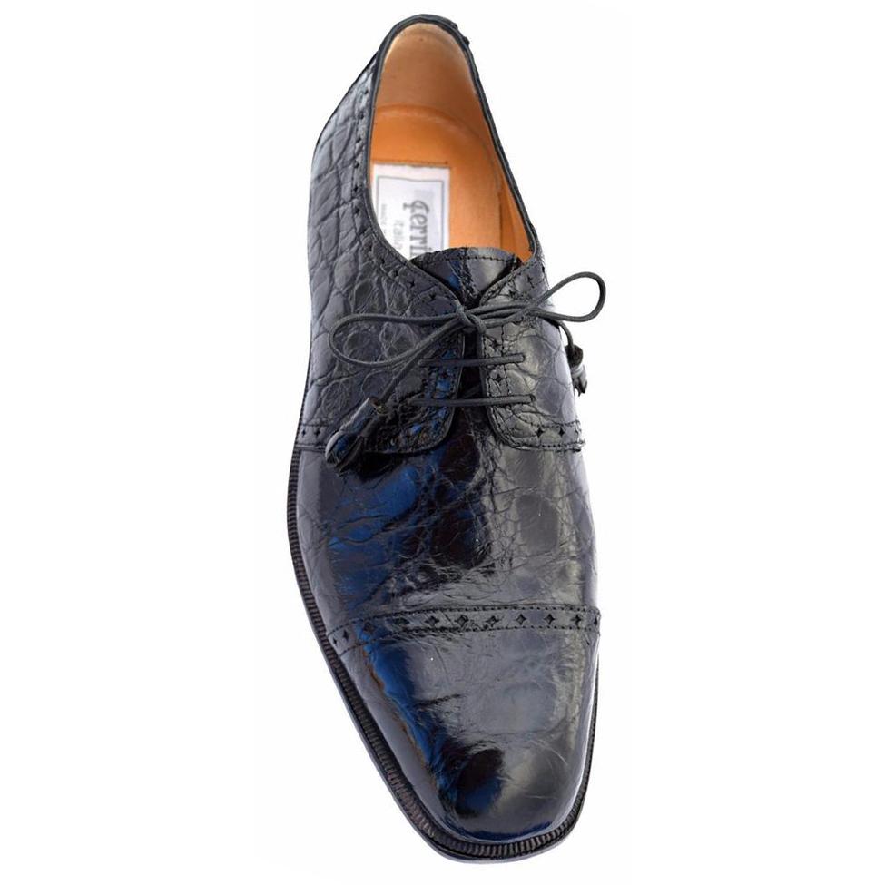 Ferrini 3798 Black Genuine Alligator Lace Up Cap Toe Shoes. - $759.90 ...