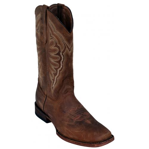 Ferrini 11093-10 Brown Genuine Cowhide Leather S-Toe Cowboy Boots.