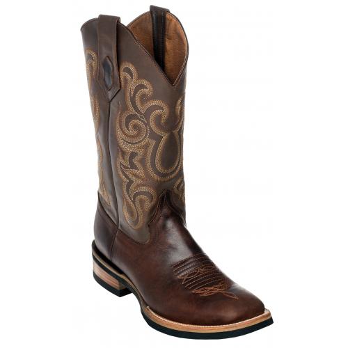 Ferrini 15093-09 Chocolate Genuine Leather S-Toe Cowboy Boots.