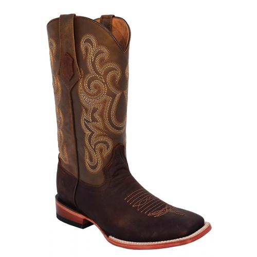 Ferrini 15193-09 Chocolate Genuine Leather S-Toe Cowboy Boots.