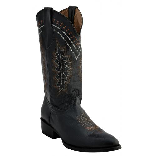 Ferrini 12911-04 Black Genuine Leather R-Toe Cowboy Boots.